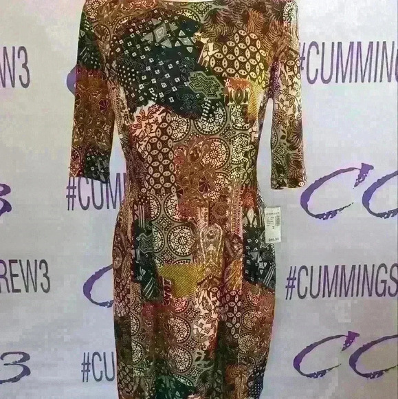 Roz & Ali Dresses & Skirts - Roz and Ali Dress barn women's geometrical dress warm earth tones .nwt multiple